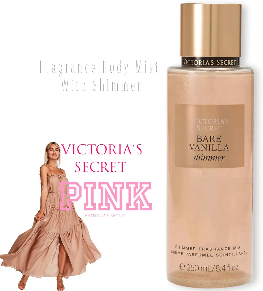 Victoria's Secret Bare Vanilla Shimmer Body Mist 250ml - Geschenktasje