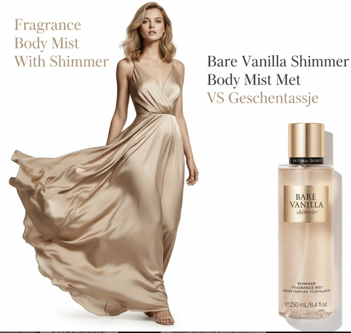 Victoria's Secret Bare Vanilla Shimmer Body Mist 250ml - Geschenktasje