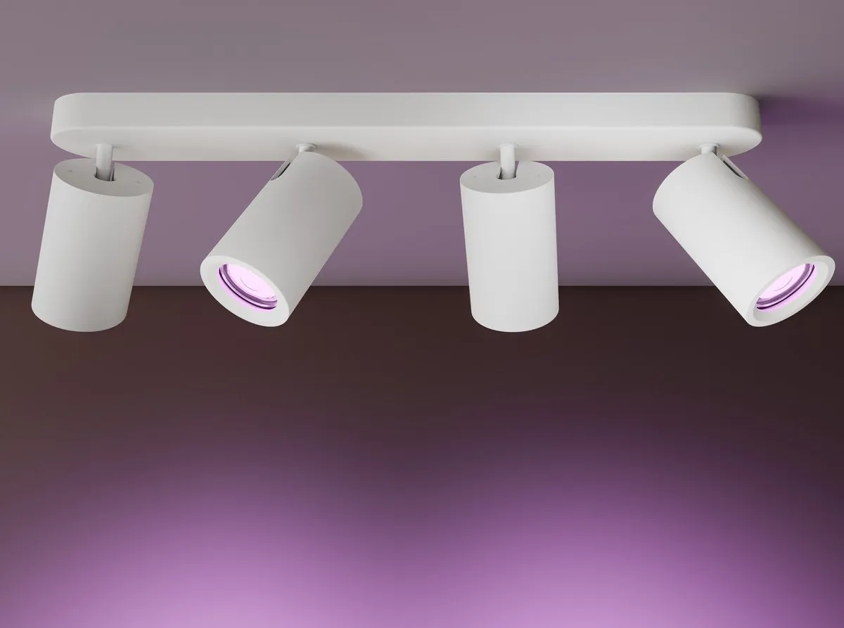LEDVION SMART LED Plafondspot 4x4.9W RGB+CCT - Wit