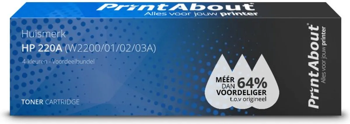 PrintAbout Toner 4-kleuren W2200/01/02/03A-PA2 HP 220A Voordeelbundel
