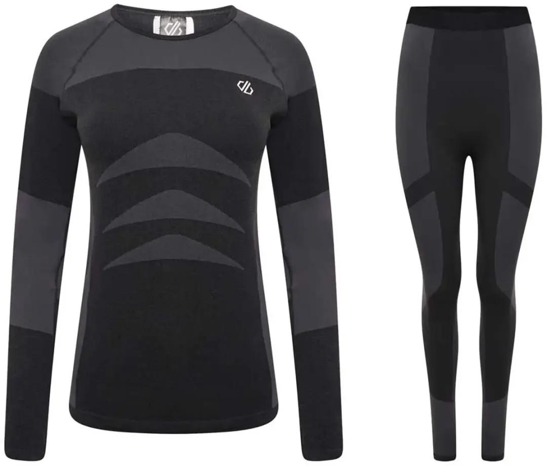 Dare 2b In The Zone III Thermoset Dames Broek & Shirt - M - Zwart/donker grijs