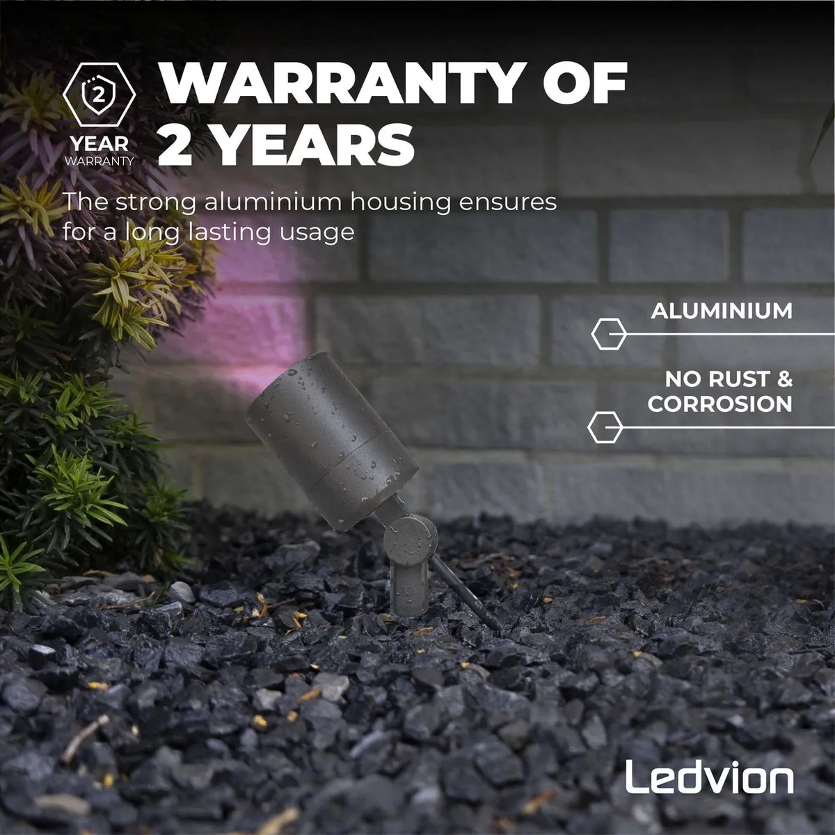 LEDVION 9x RGBWW LED Prikspots Antraciet IP65 - 5W