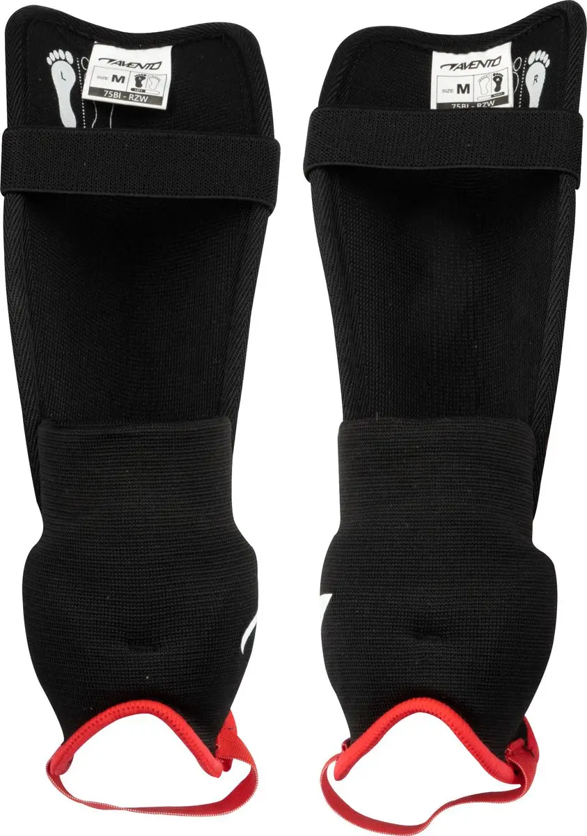 Avento Pro-Style Soft Scheenbeschermers - Rood/Zwart M