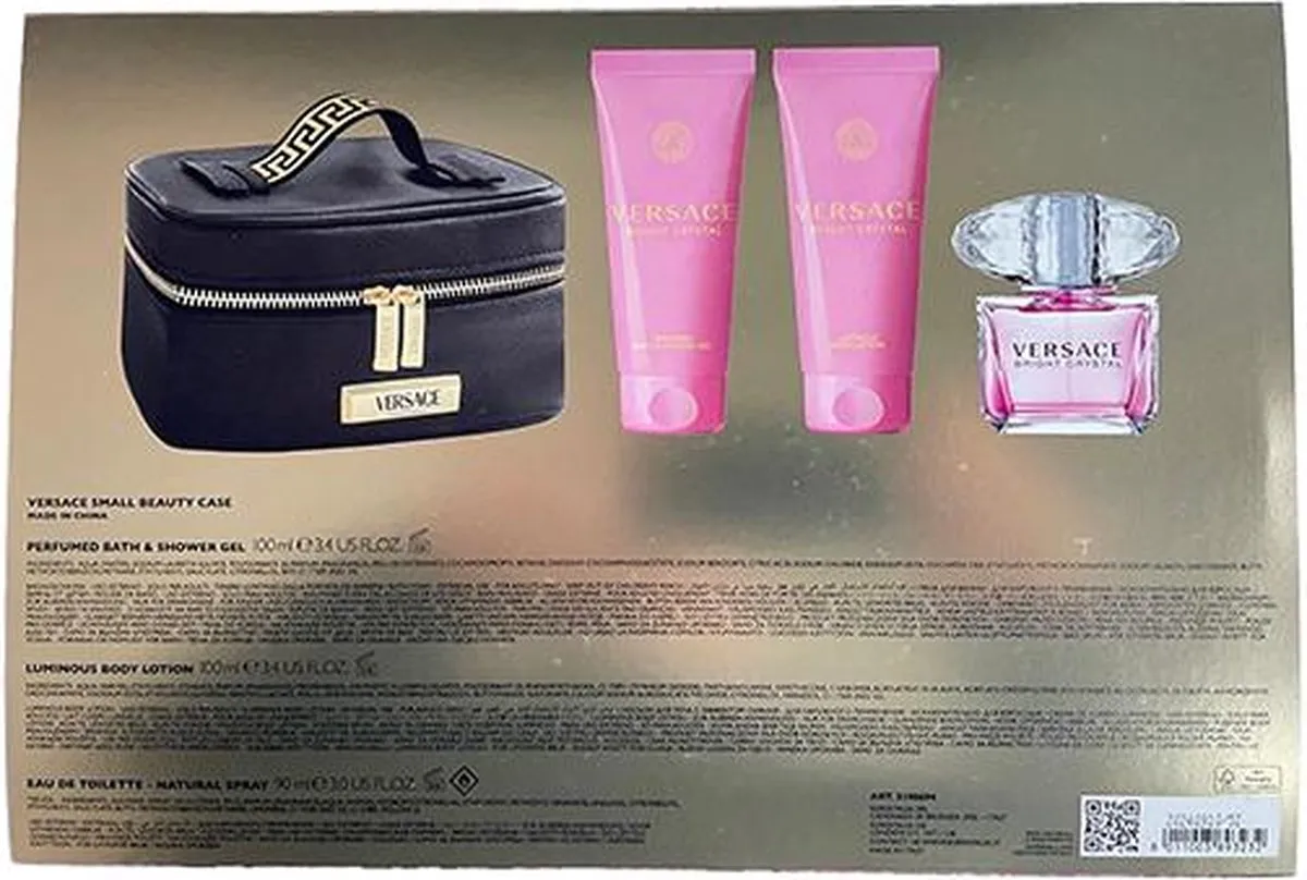 Versace Bright Crystal Geschenkset - EDT 90ml + Douchegel 100ml + Bodylotion 100ml