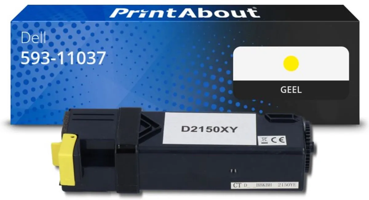 PrintAbout Huismerk Dell 593-11037 Toner Geel