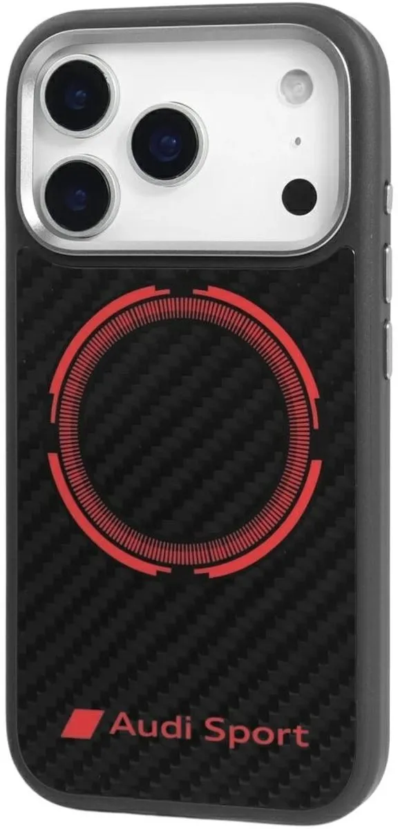 Audi RSQ Carbon Fiber Hoesje - iPhone 17 Pro Magsafe - Rood - afbeelding 2 van 6