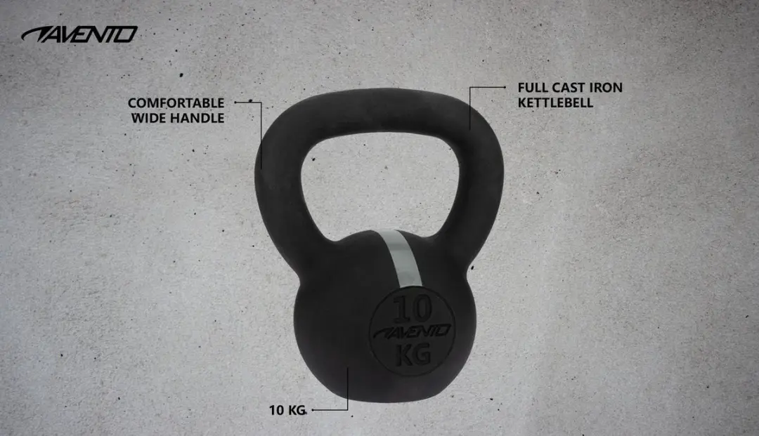Avento Kettlebell 10 kg - Gietijzer - Zwart/Grijs