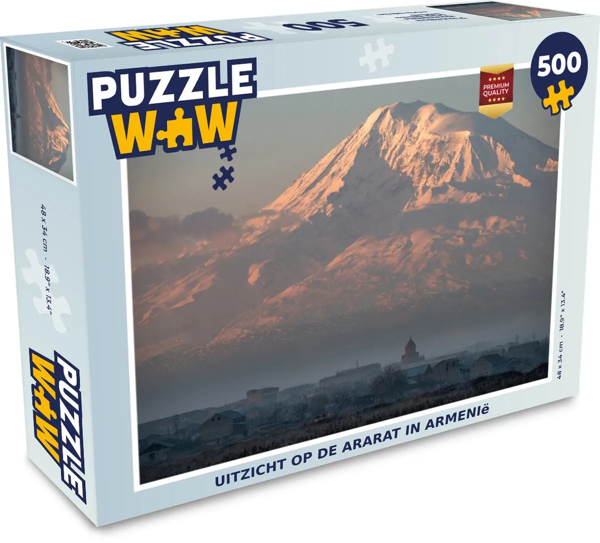 PuzzleWow Legpuzzel Uitzicht op de Ararat Armenië 500 Stuks - Multicolor