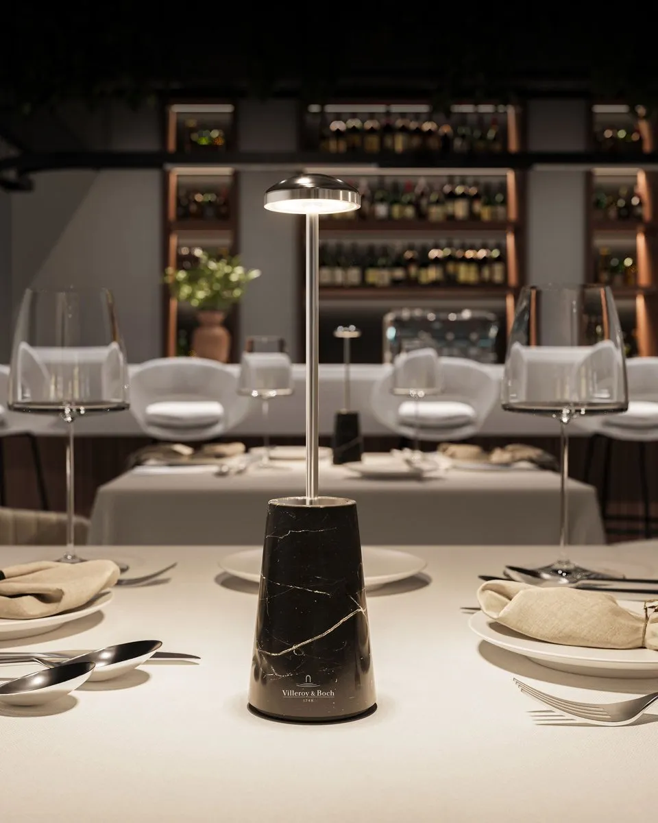 Villeroy & Boch Siena Oplaadbare Tafellamp - Zilver/Zwart