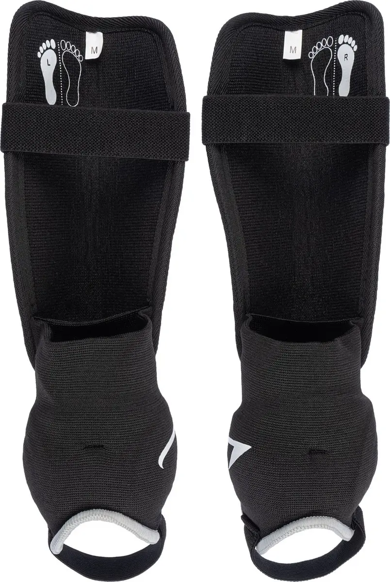 Avento Pro-Style Scheenbeschermers - Maat L - Zwart/Zilver