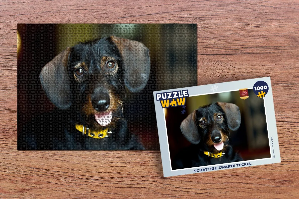PuzzleWow Schattige Teckel Legpuzzel 1000 Stuks - Multicolor