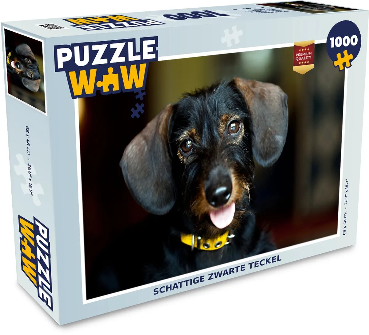 PuzzleWow Schattige Teckel Legpuzzel 1000 Stuks - Multicolor