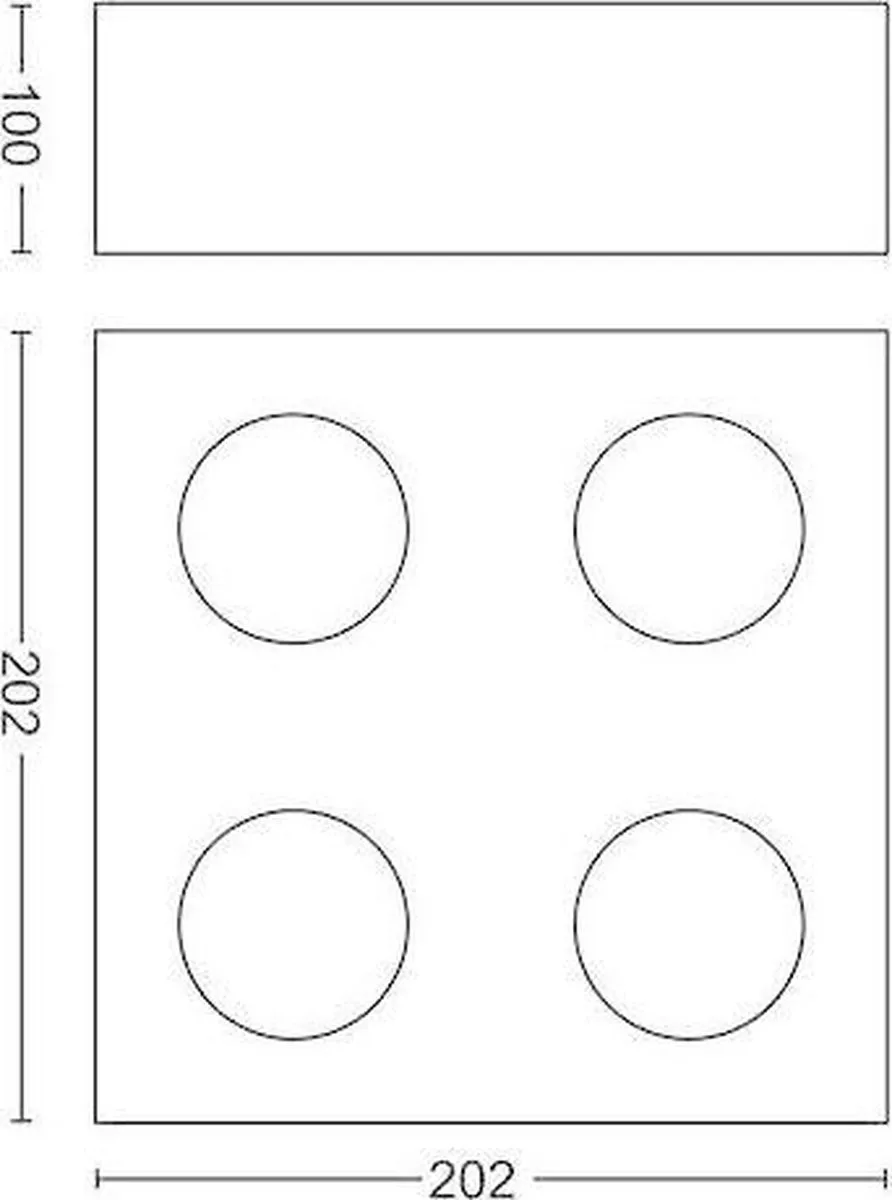 Philips Box opbouwspot - 4-lichts - wit