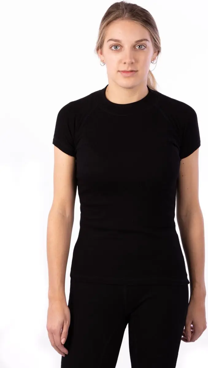 Avento Thermoshirt Korte Mouw Vrouwen - Zwart Maat 38