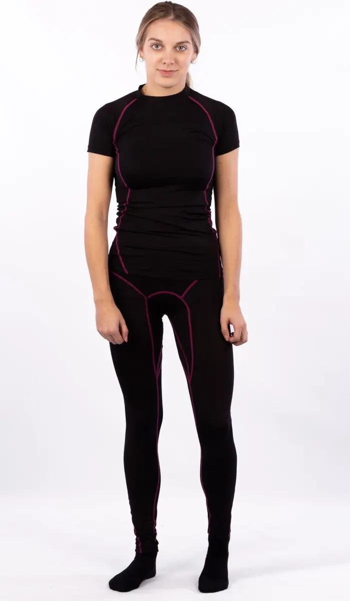Avento Compressiebroek Comfort - Vrouwen 40 - Zwart/Fuchsia