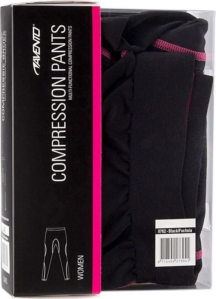 Avento Compressiebroek Comfort - Vrouwen 40 - Zwart/Fuchsia