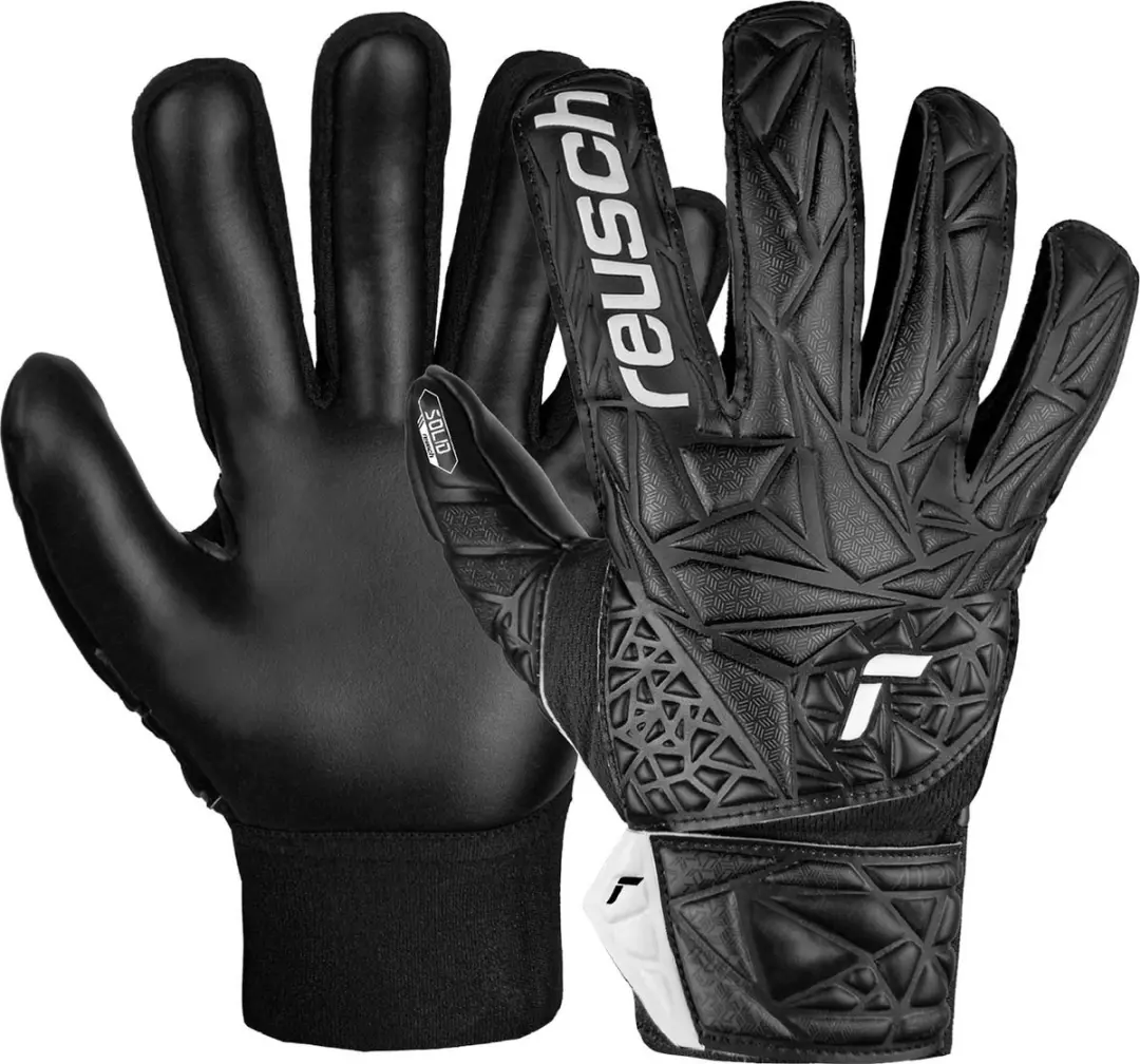 Reusch Attrakt Starter Solid Finger Support Junior Black Keepershandschoenen Kin