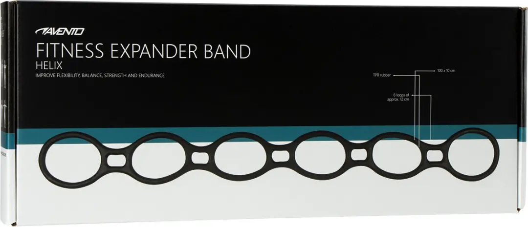 Avento Fitness Expander Band Helix - Zwart - 100x10cm
