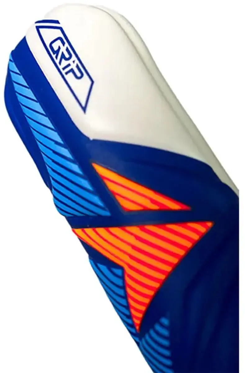 Reusch Attrakt Grip Kinderhandschoenen - Sharp Blauw/Wit/Shock Oranje - Maat 4