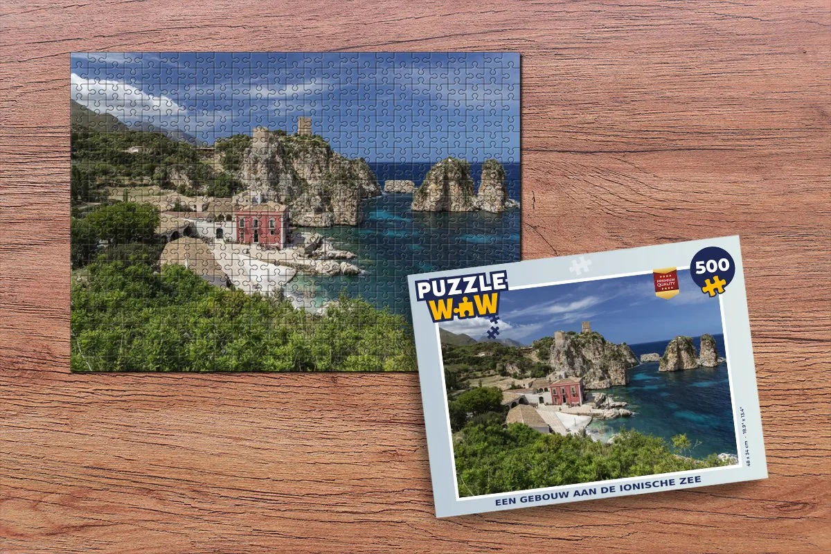 PuzzleWow Legpuzzel 500 Stuks - Ionische Zee - Multicolor
