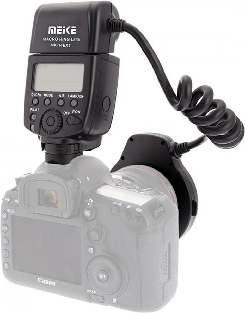 Meike MK-14EXT Macro Ring Flash - Canon TTL - 4x AA - 5500K