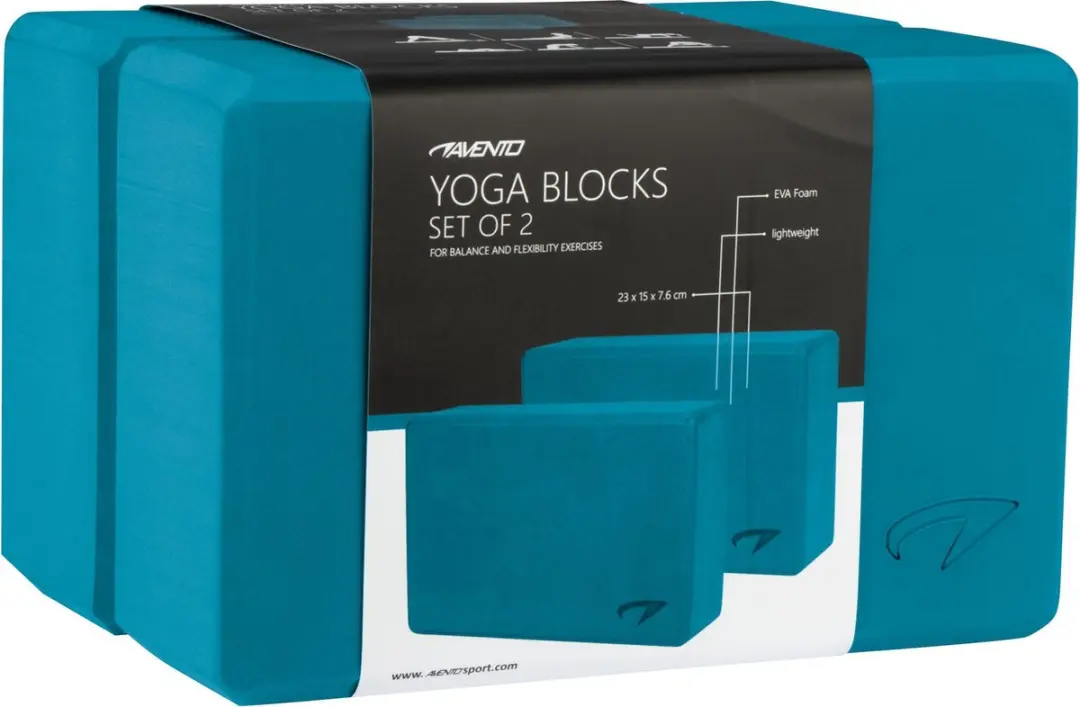 Avento Yoga Blokken - 2 Stuks - Blauw - 23x15x7.6cm