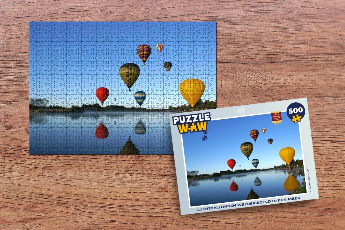 PuzzleWow Luchtballon Legpuzzel 500 Stuks - Multicolor