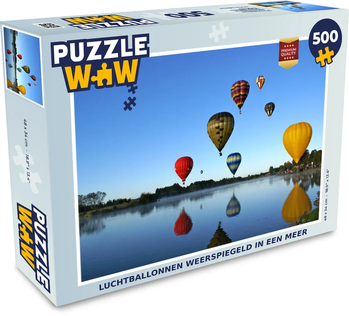 PuzzleWow Luchtballon Legpuzzel 500 Stuks - Multicolor