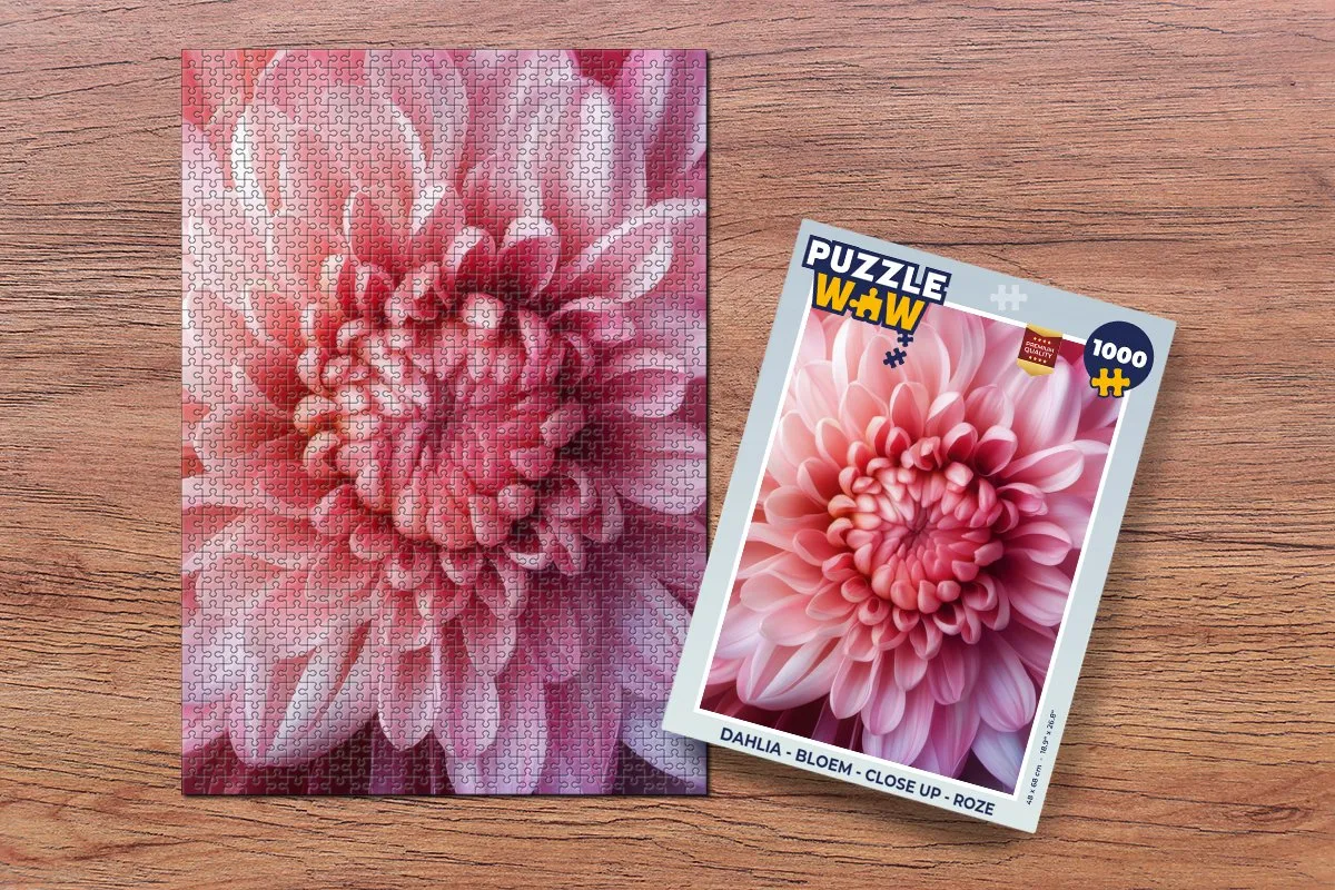 PuzzleWow Dahlia Legpuzzel 1000 Stuks - Roze