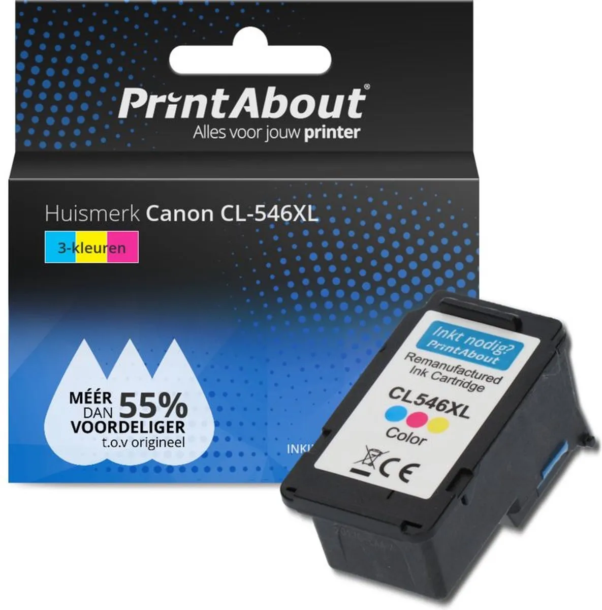 PrintAbout Canon CL-546XL Inktcartridge