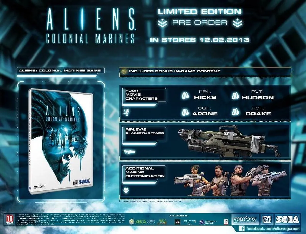 Sega Aliens Colonial Marines Limited Edition