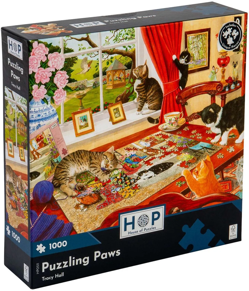 Legpuzzel - 1000 stukjes -Puzzling Paws  - House of Puzzels
