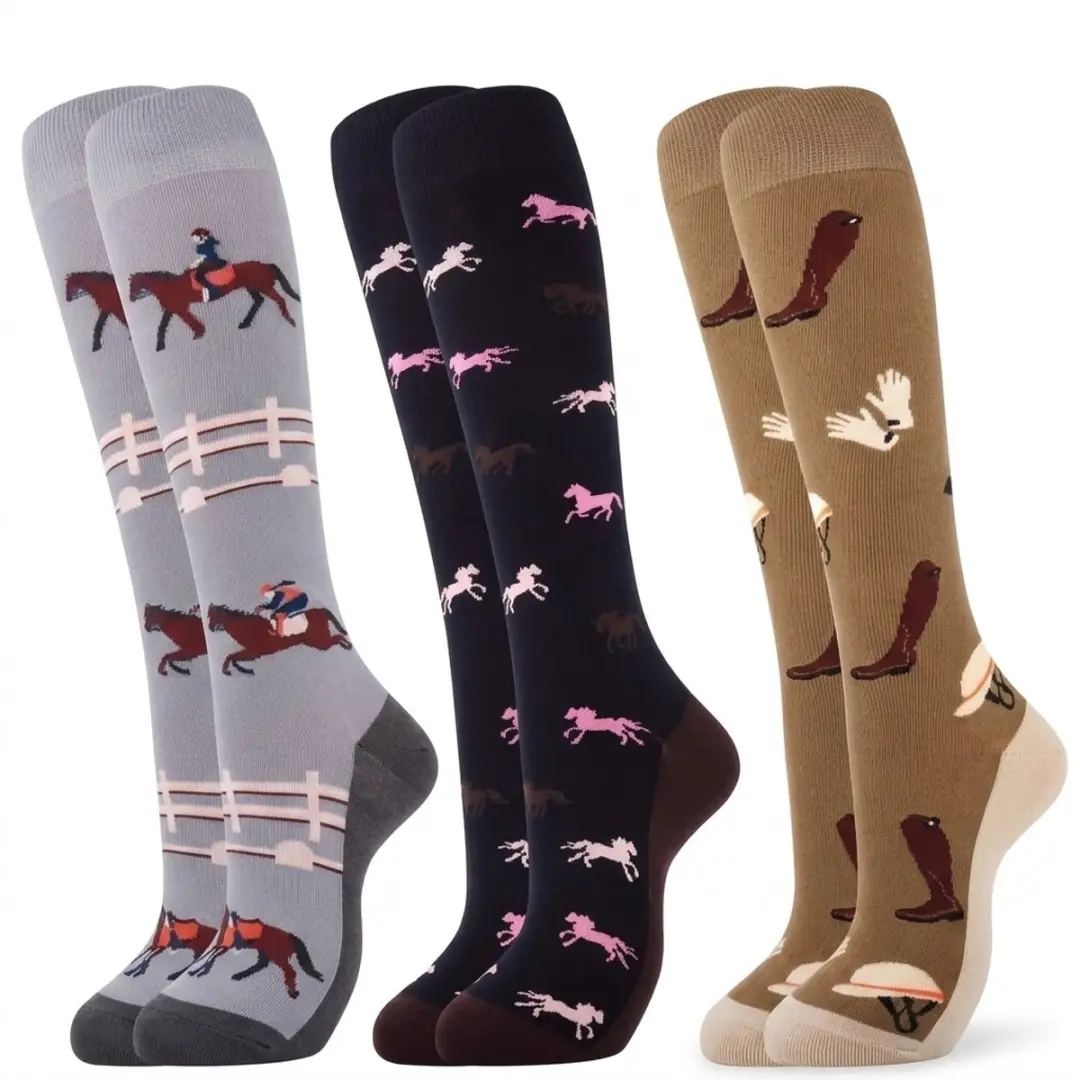 Gemengde kleuren ruitersokken unisex