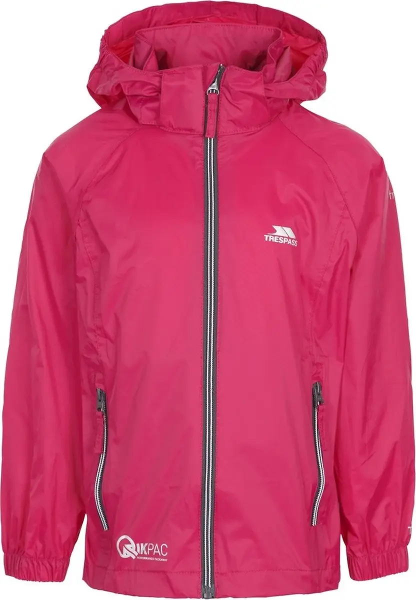 Trespass kinderregenjas Qikpac X - Unisex kinderjas die je kunt opvouwen Tp75 Cassis