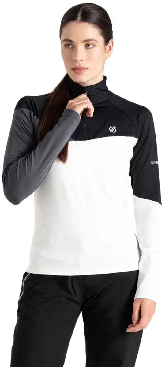 Dare2b Ice Ii Core Stretch Sweatshirt Met Halve Rits Wit,Zwart 58 Vrouw