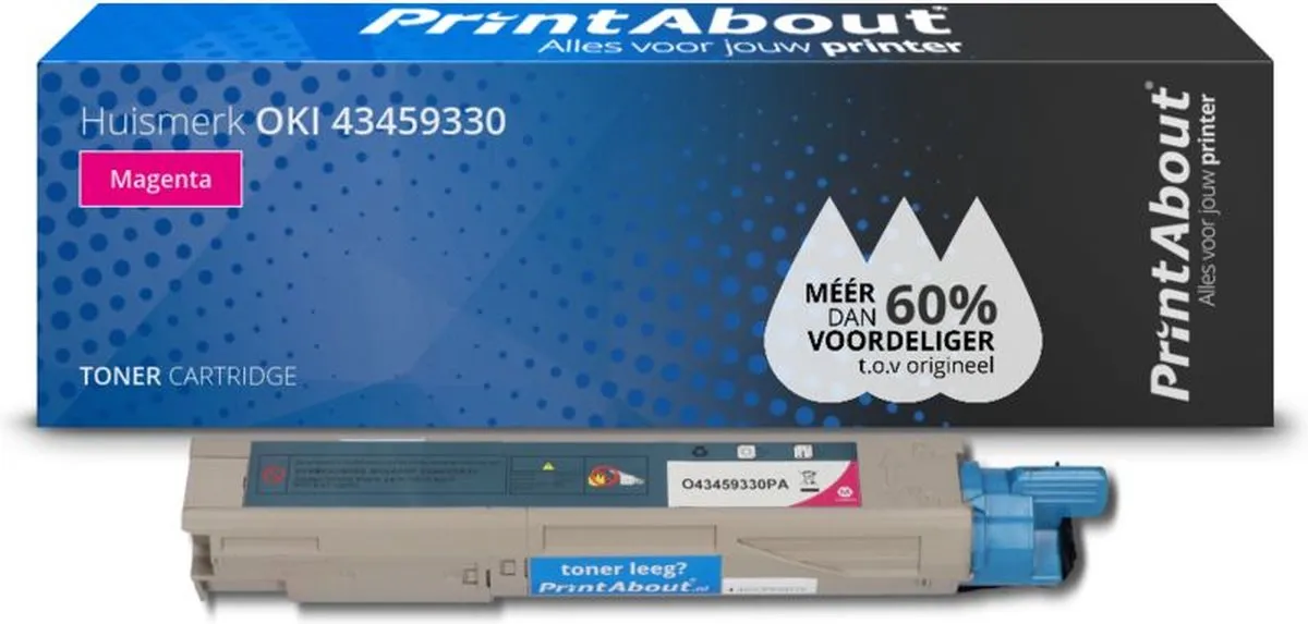 PrintAbout Huismerk OKI 43459329 Toner Geel - Magenta 2.750
