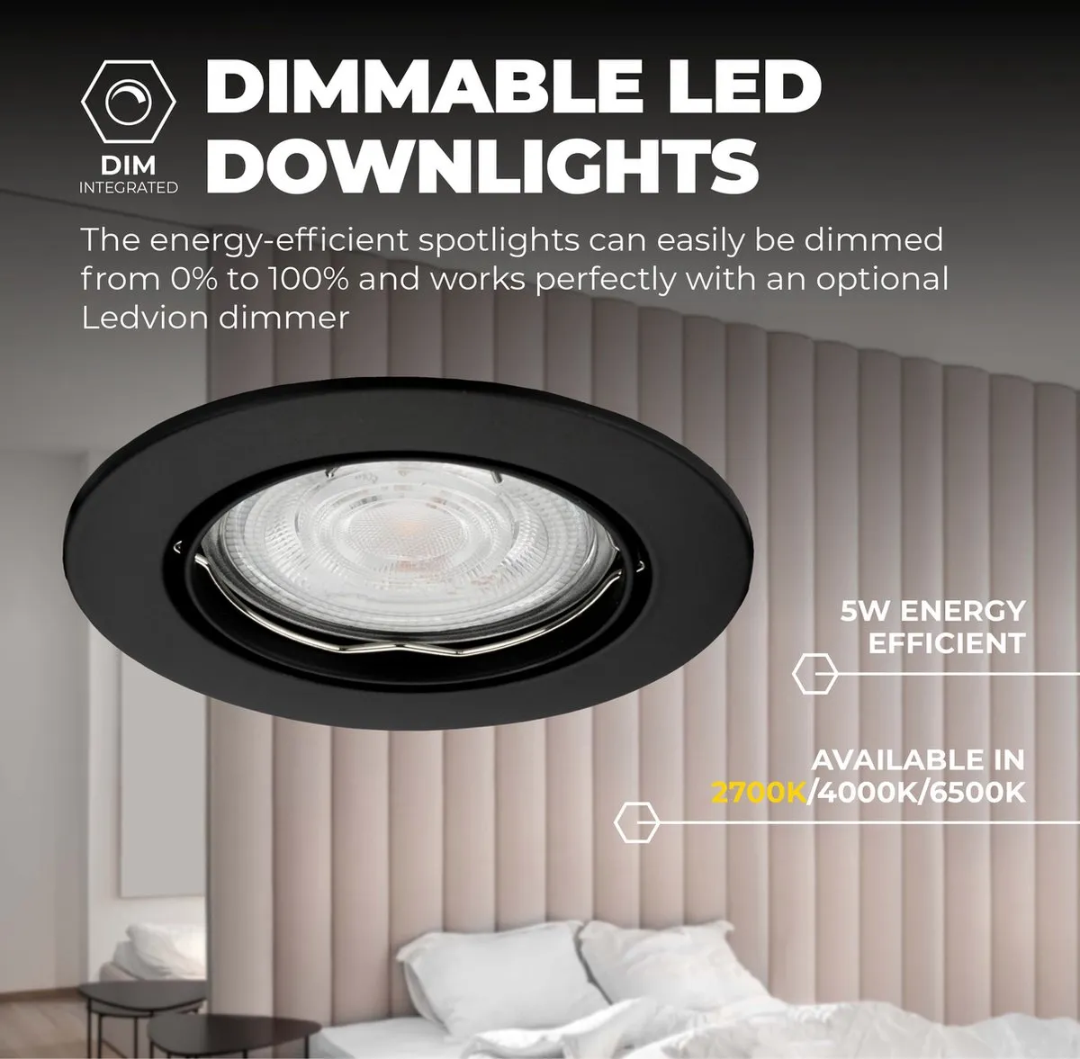 LEDVION Amsterdam LED Inbouwspot 3W - Ø82mm - afbeelding 6 van 6
