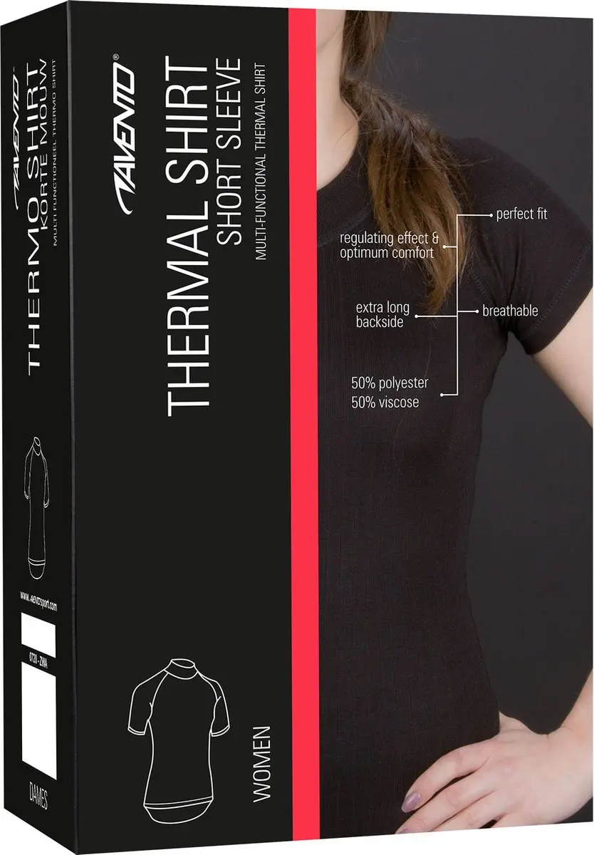 Avento Thermoshirt Korte Mouw - Vrouwen Zwart Maat 40 - afbeelding 5 van 6
