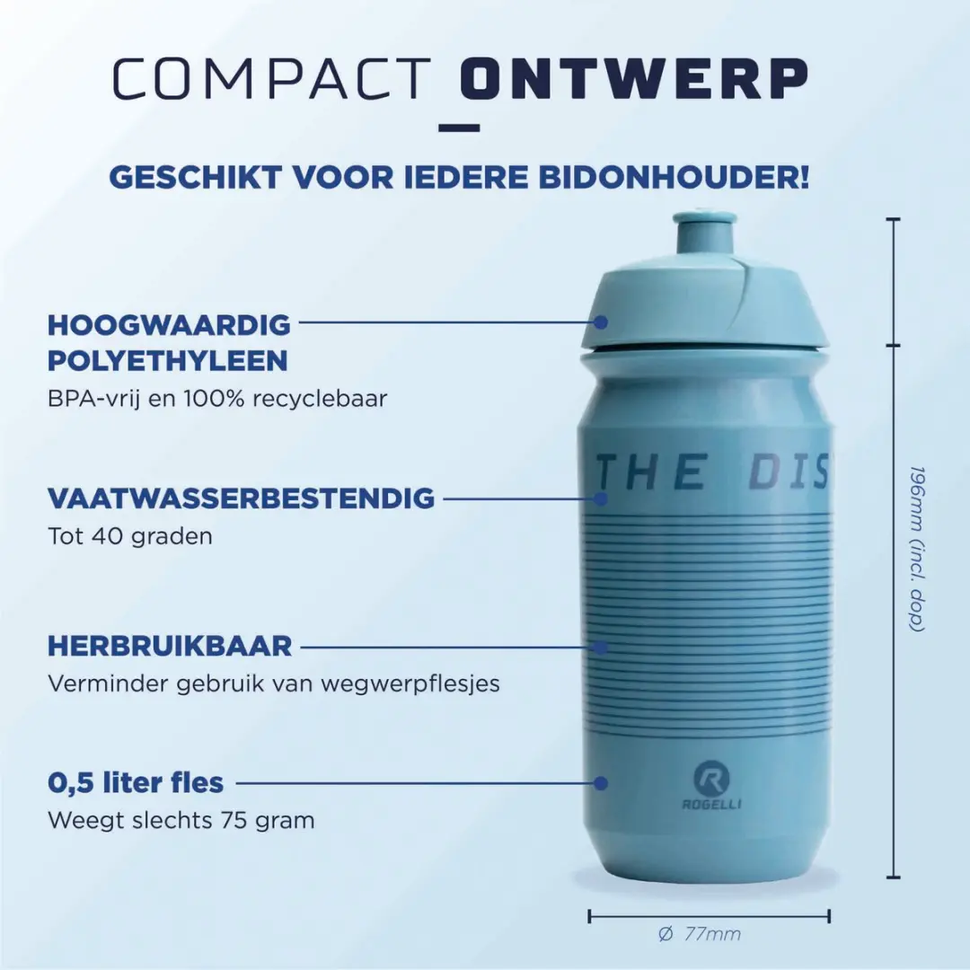 Rogelli Sportbidon 500ml - Lichtblauw