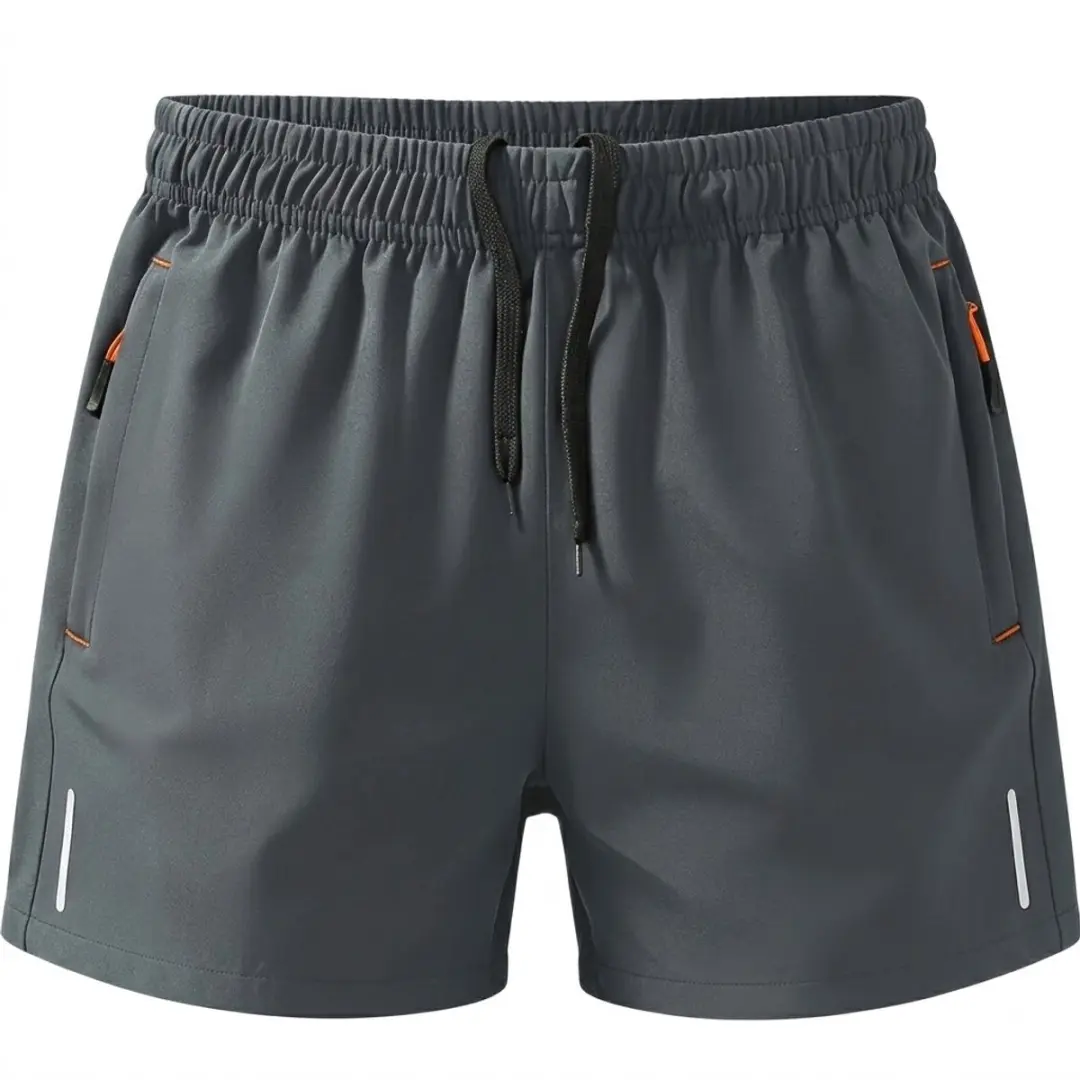 Grijze sportshort dames maat M zomer korte sportbroek met elastische taille trek