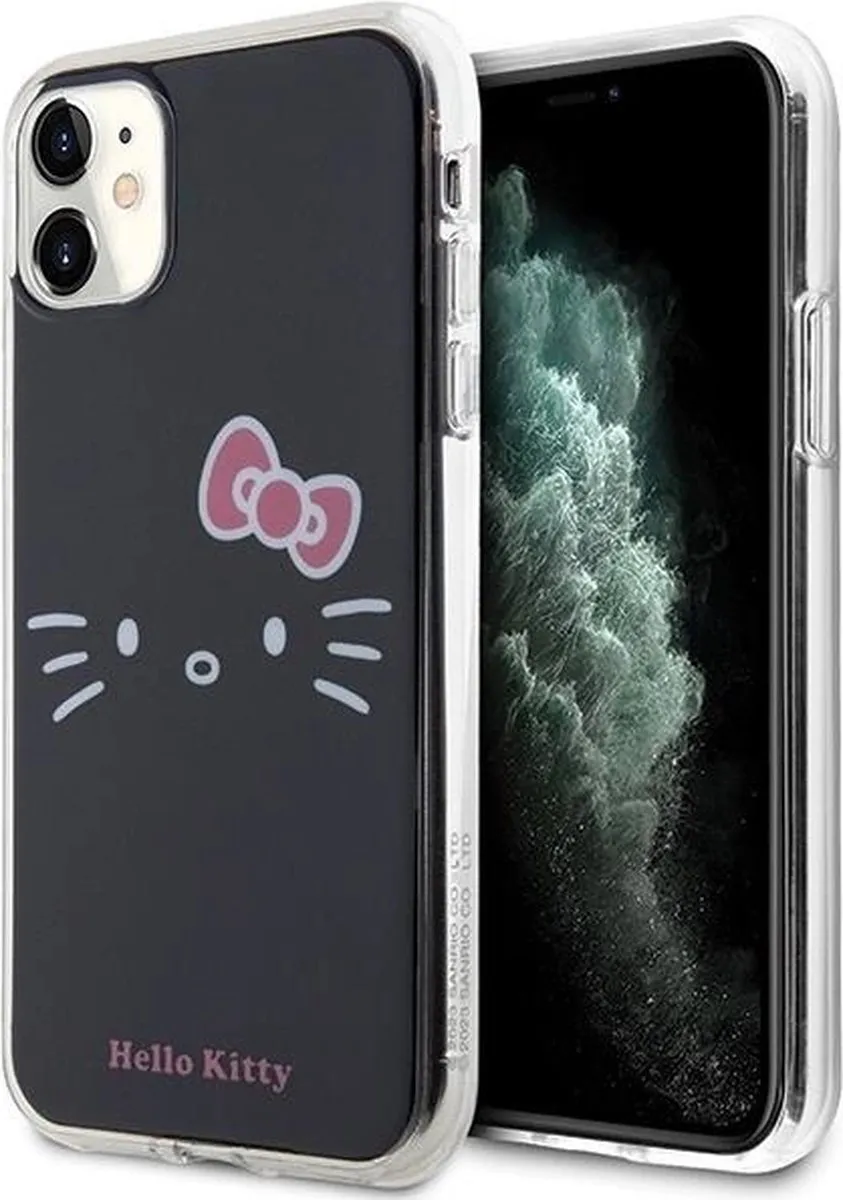 Hello Kitty iPhone 11 TPU Hoesje - Kitty Face - Zwart - afbeelding 6 van 6