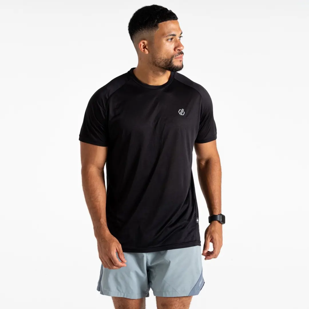 Dare 2B, Accelerate Heren Korte Mouw Sportshirt, Black, Maat XL