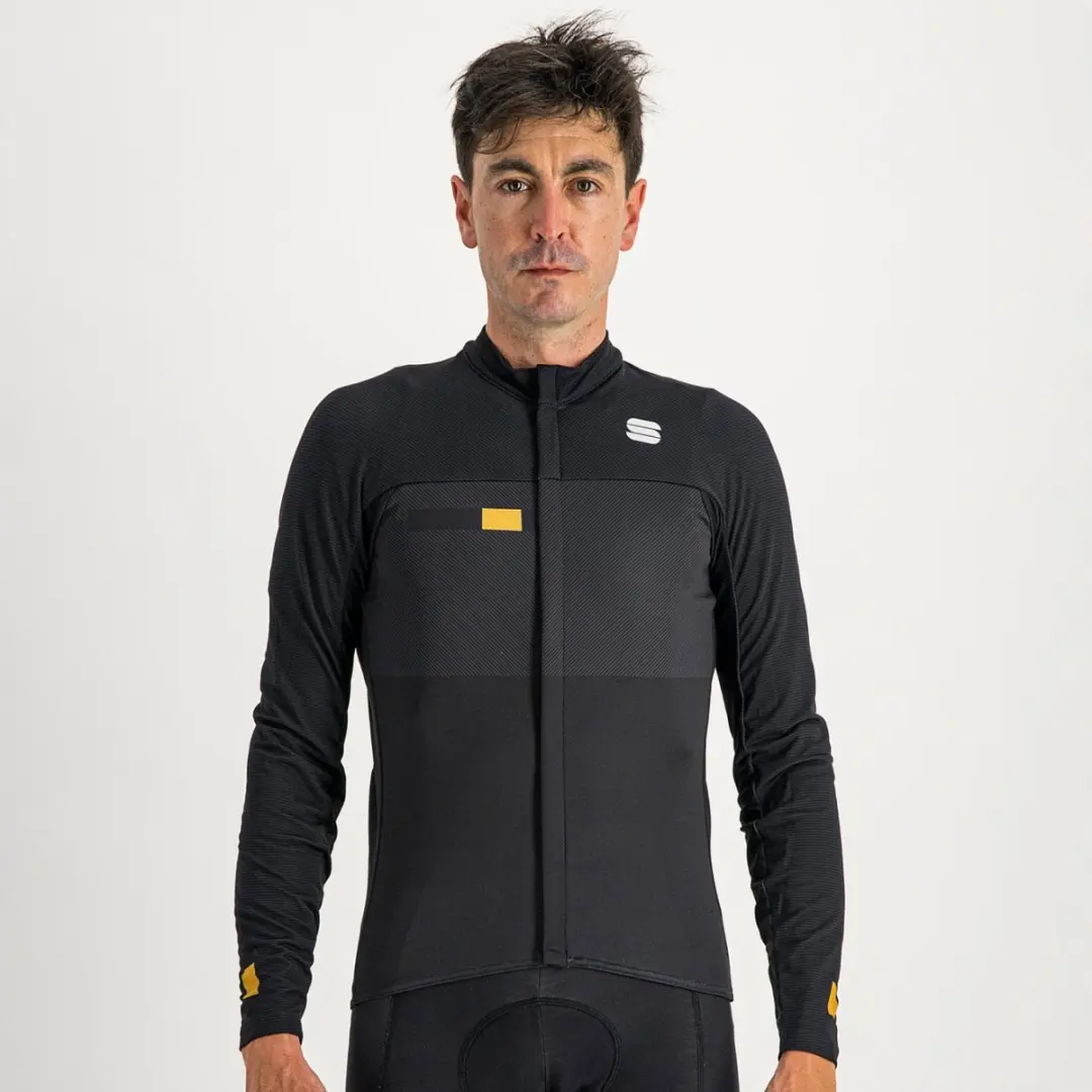 Sportful Fietsshirt lange mouwen Heren Zwart Goud