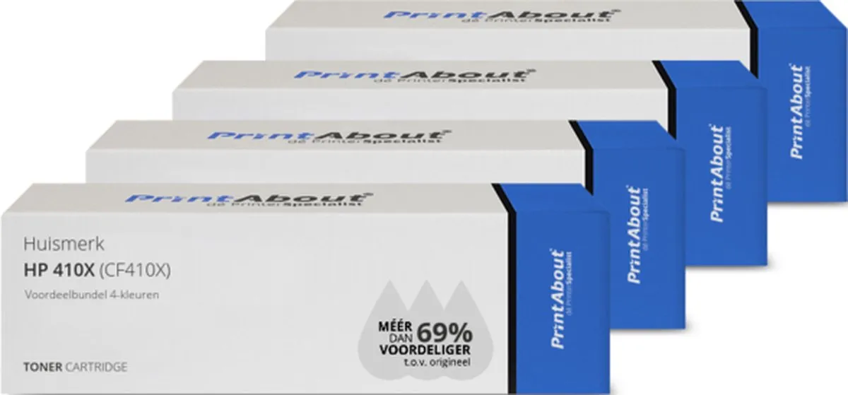 PrintAbout CF410X-PA2 Tonercartridge 4-kleuren - 23.750 pagina's