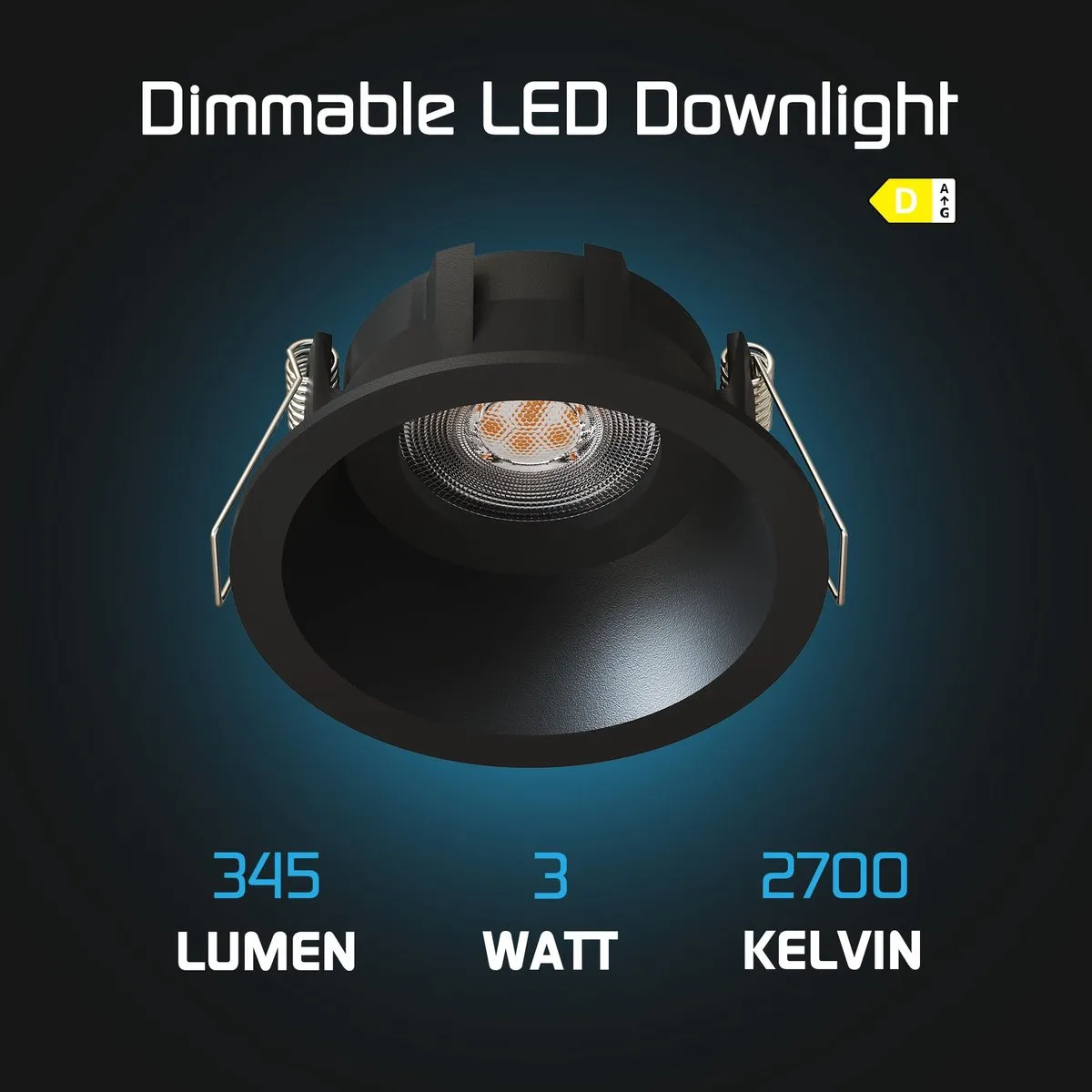 LEDVION 6x LED Inbouwspot Ø85mm Zwart 3W GU10 2700K