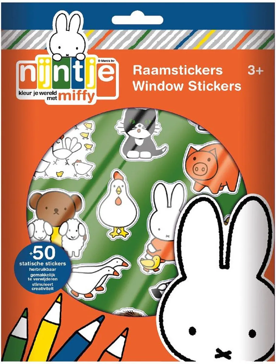 Nijntje Autoraam Stickers - 8 Velletjes - Herbruikbaar