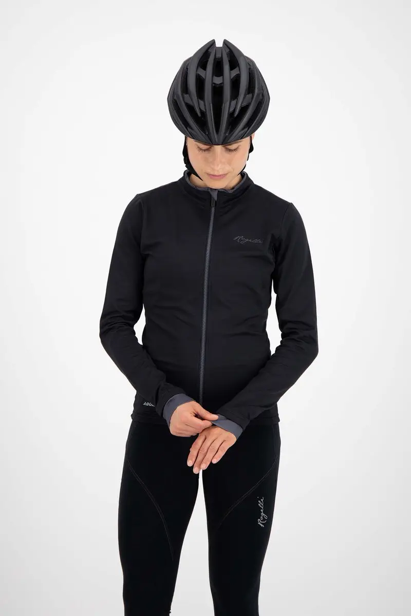 Rogelli Essential Fietsshirt Lange Mouwen Dames - Zwart S