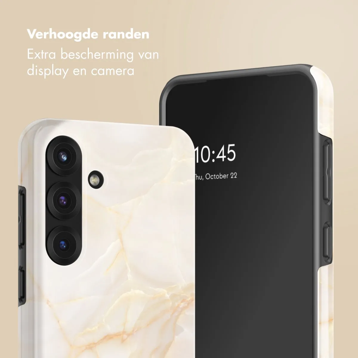 Selencia Hoesje Samsung Galaxy S25 Golden Beige Marble - afbeelding 6 van 6
