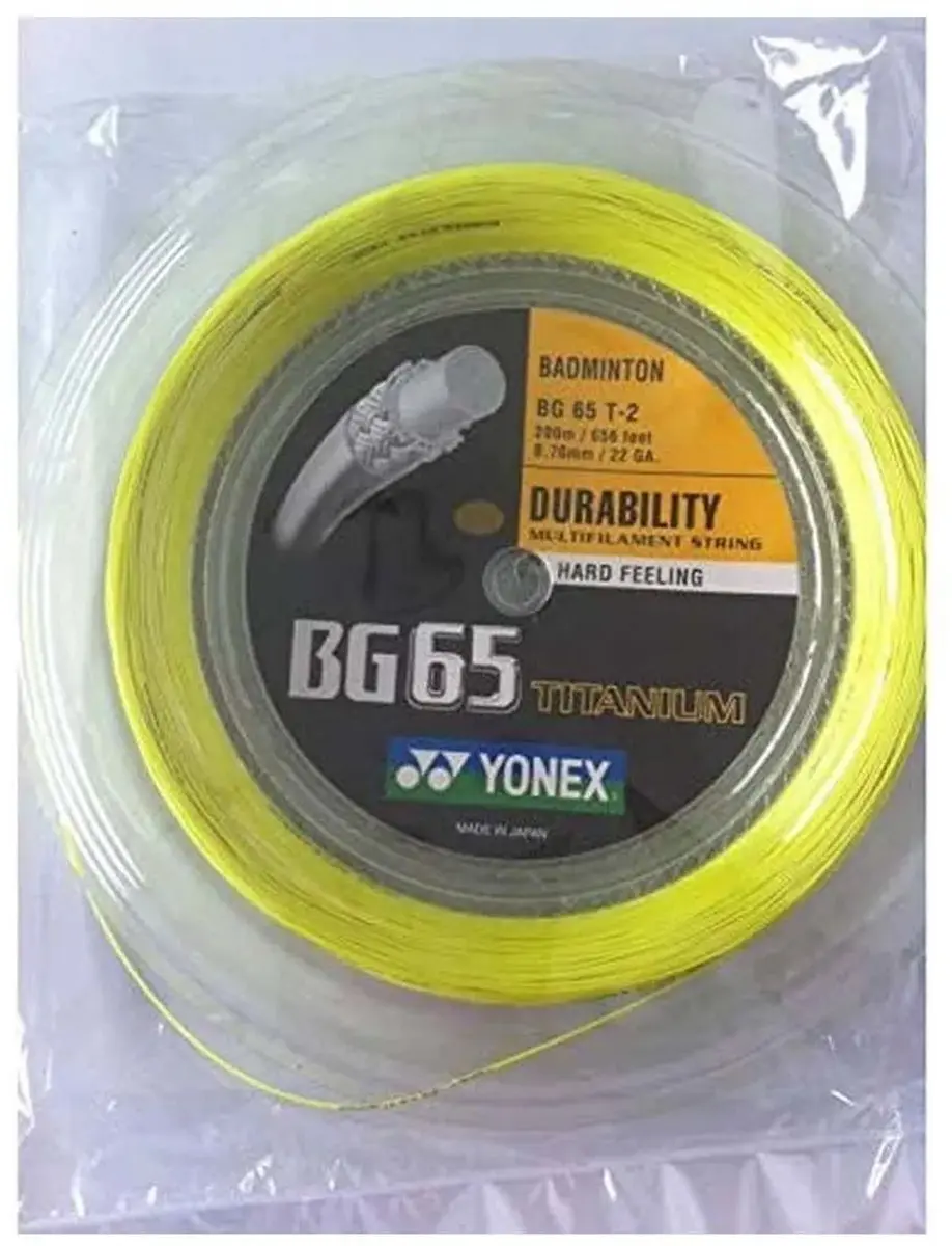 Yonex BG65 Titanium Badmintonsnaar - 0.70mm - Lemon Yellow