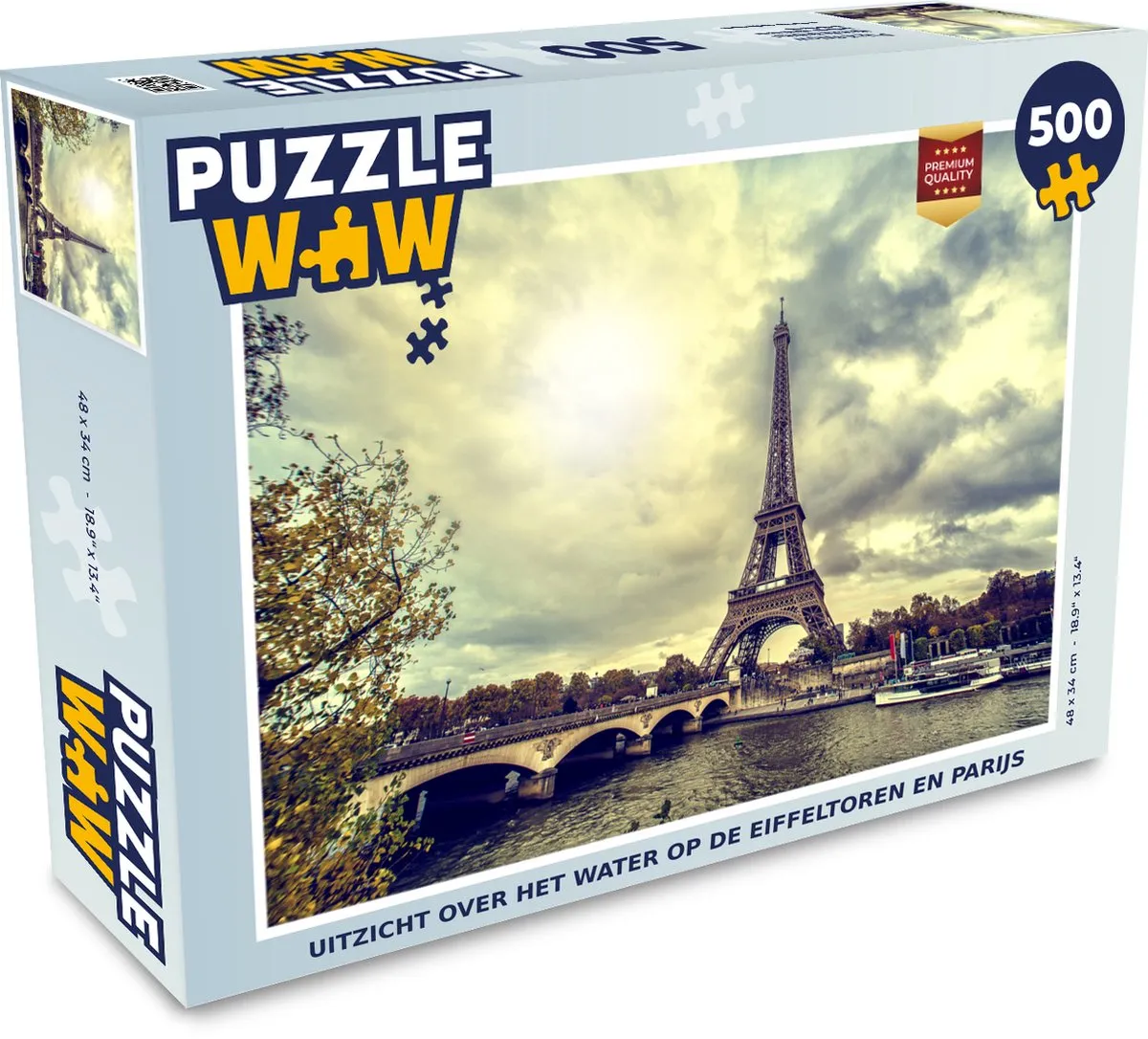 PuzzleWow Legpuzzel Eiffeltoren Parijs 500 Stuks - Multicolor